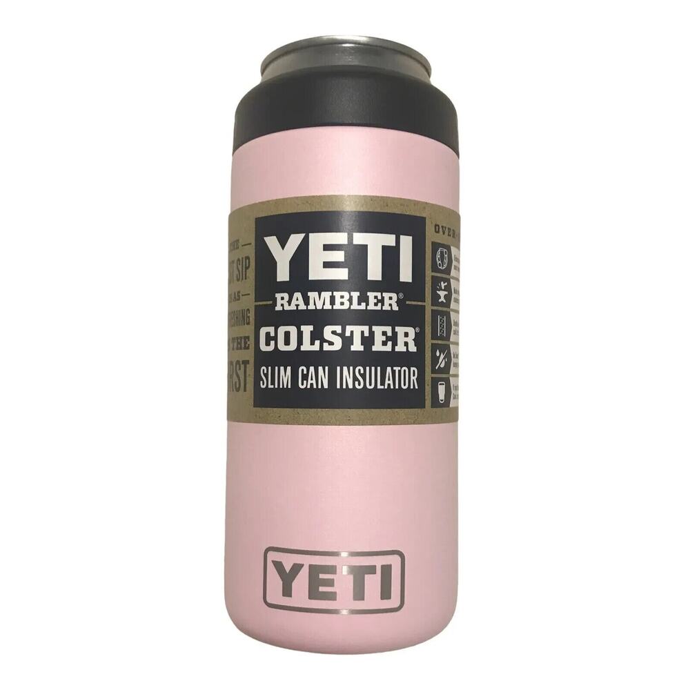 (2) YETI Rambler 12 oz. Colster Slim Can Insulator Ice Pink & Sandstone!